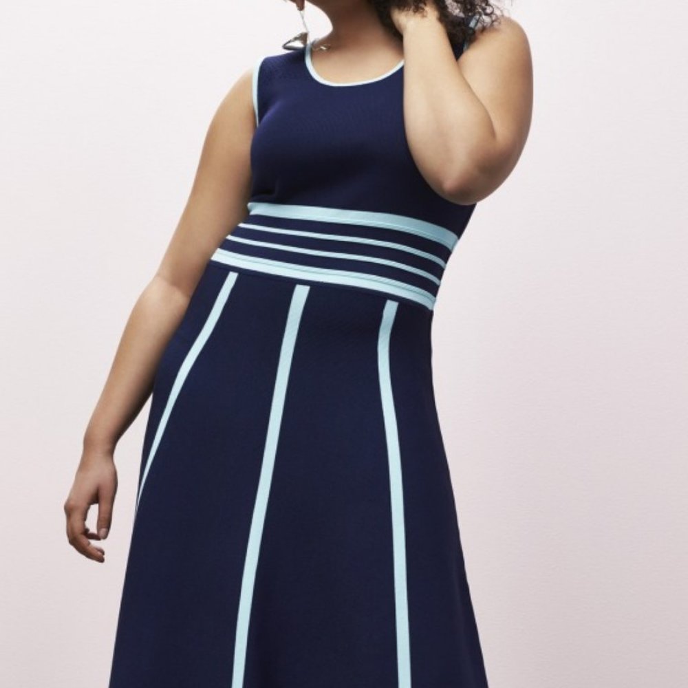Prabal Gurung for Lane Bryant Striped Fit & Flare Dress